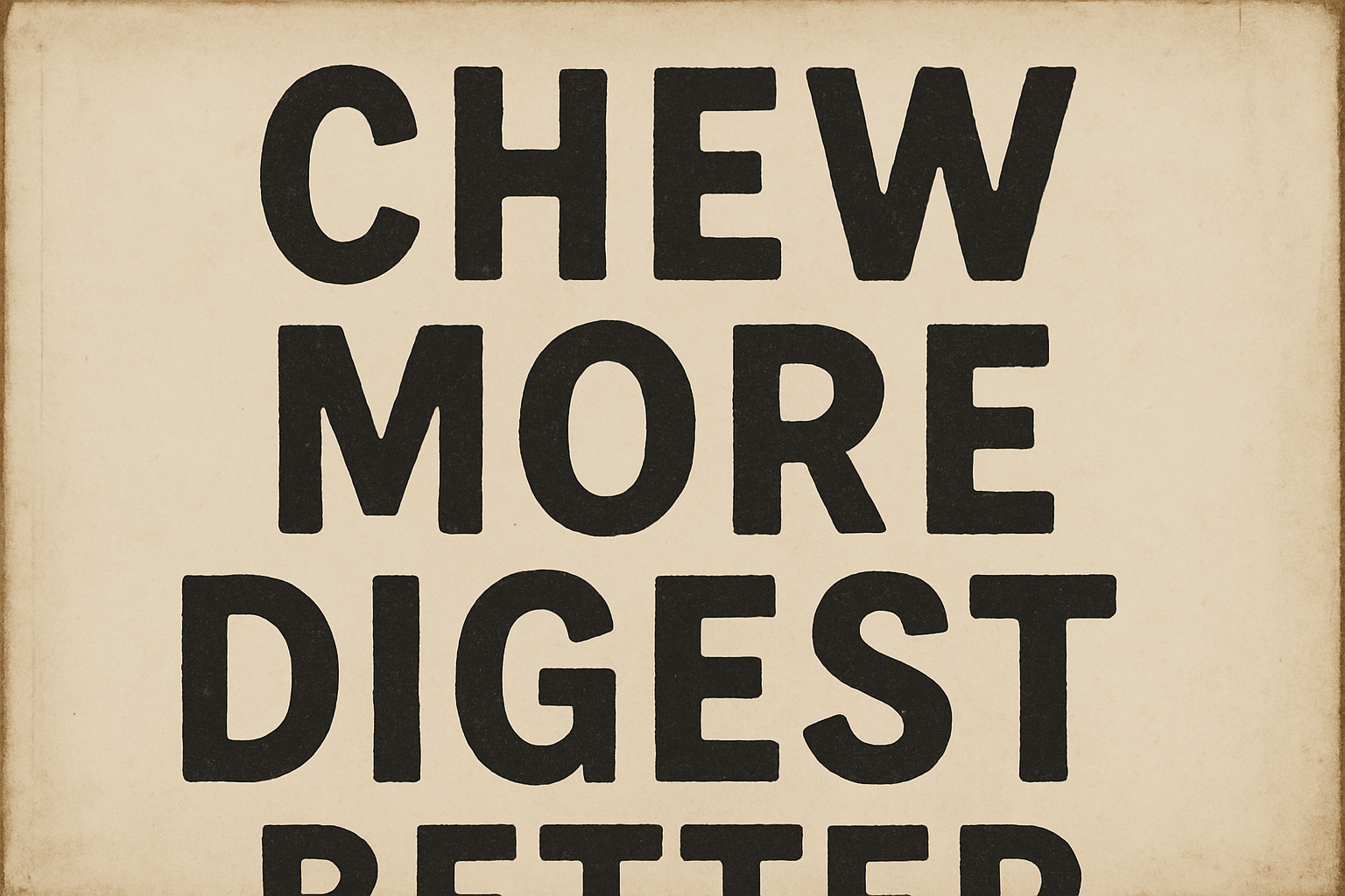 chew more, digest better