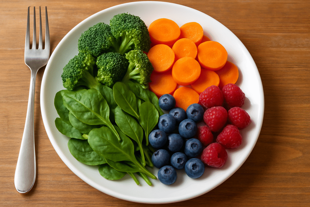 Fill Half Your Plate with Fiber-Rich Vegetables & Berries