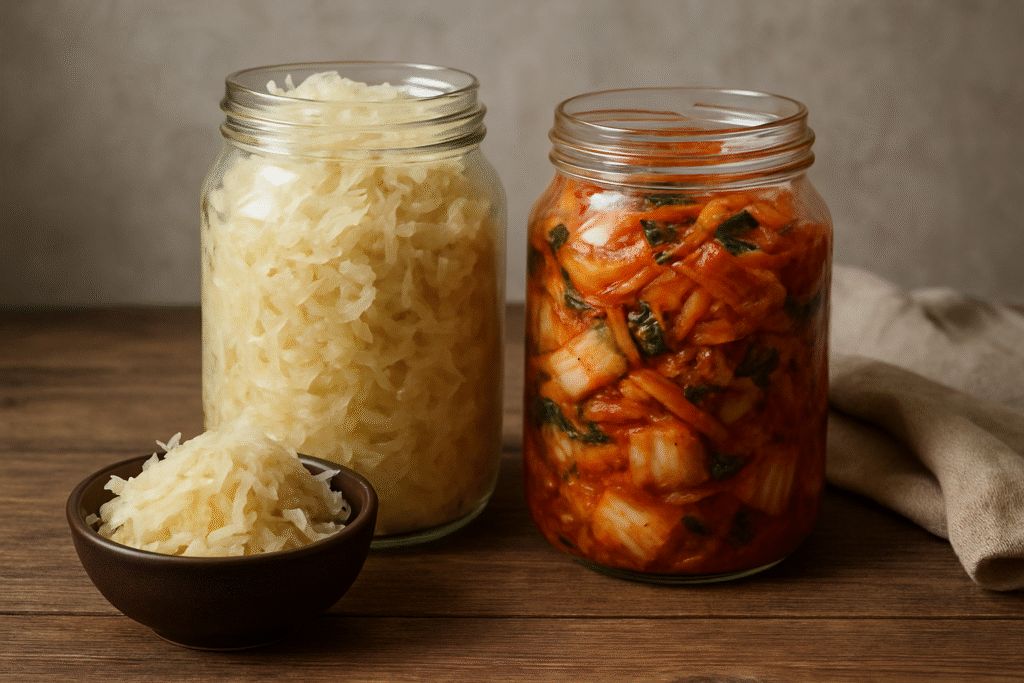 
Fermented Vegetables (Sauerkraut & Kimchi) Foods for gut repair