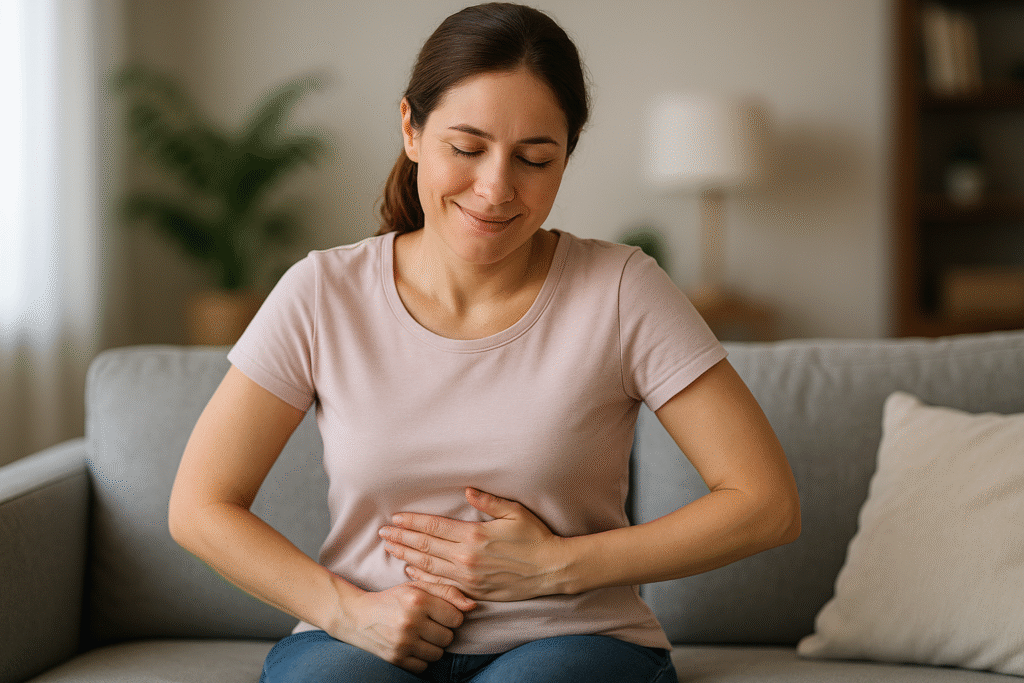 less stomach pain and discomfort