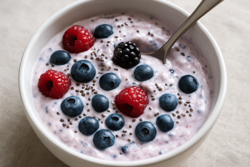 Greek Yogurt + Berries + Chia Seeds