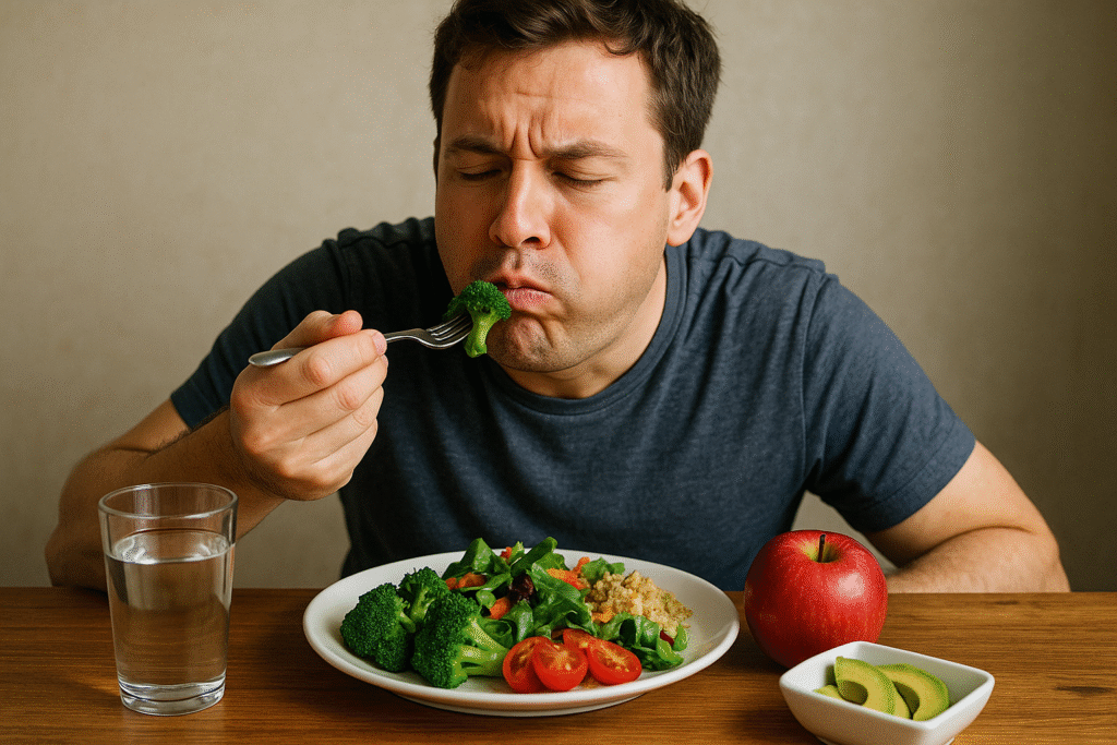 You’re eating too fast (swallowing air). still bloated after eating healthy.