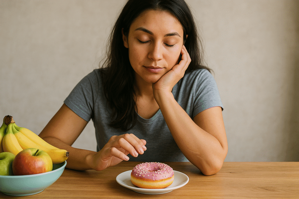 Use Mindful Eating to Tame Sugar Cravings. cutting sugar for belly fat