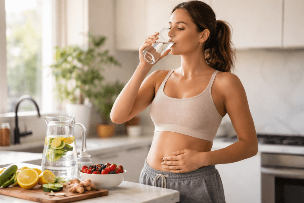 Hydrate to Reduce Bloating. 