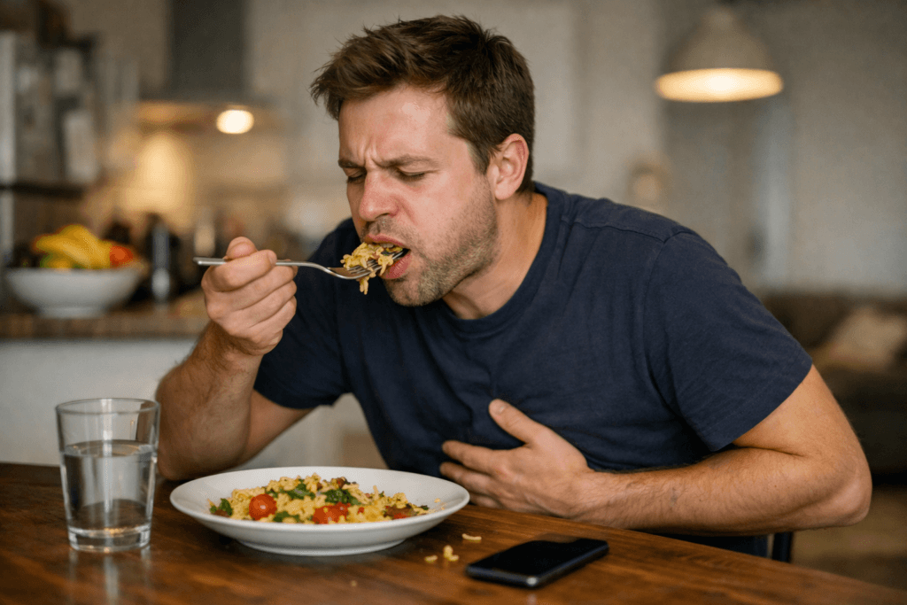  You’re eating too fast (swallowing air). bloated after eating healthy.